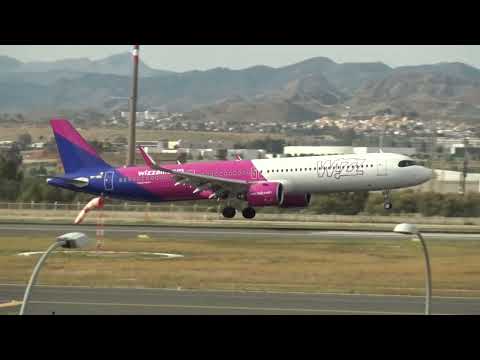 Wizz Air Airbus 321Neo 9H-WNC Landing Malaga LEMG