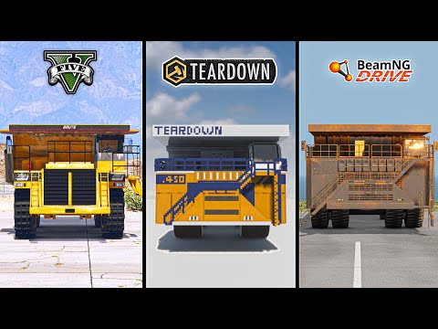 GTA 5 GIANT DUMP TRUCK VS TEARDOWN GIANT DUMP TRUCK VS BEAMNG GIANT DUMP TRUCK- WHICH IS BEST?