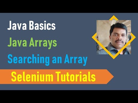 22g Java Basics For Selenium Java Arrays Searching An Array