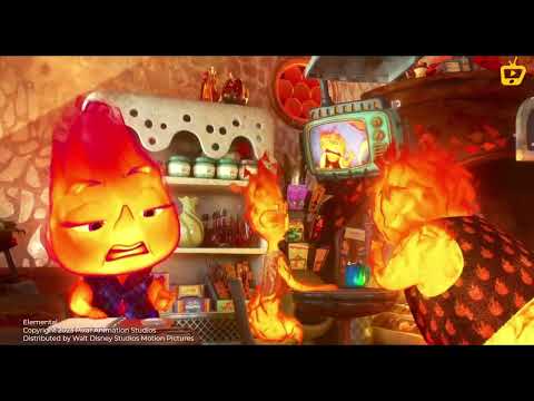 ELEMENTAL (2023) *HD* The Lumens settle down and open Fireplace