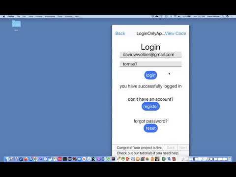 4. Build an app that allows users to register/login using Thunkable