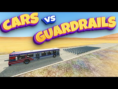 Cars vs Numerous Guardrails - BeamNG.Drive