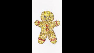 How to Color Gingerbread Man Cookie with Glitter 🎨✨ #color #glitterart #colorfulcreativekids