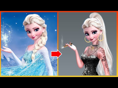 , title : 'Frozen: Elsa  Glow Up Into Bad Girl - Disney Princesses Transformation'