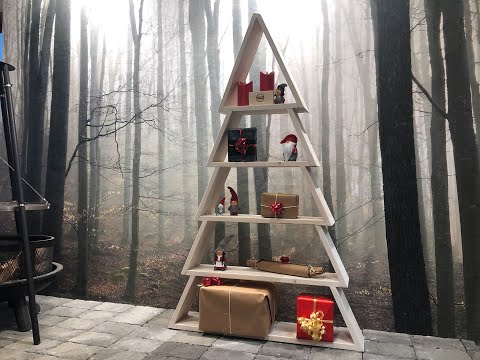 Hvordan lage juletreformet hylle (pakketre)