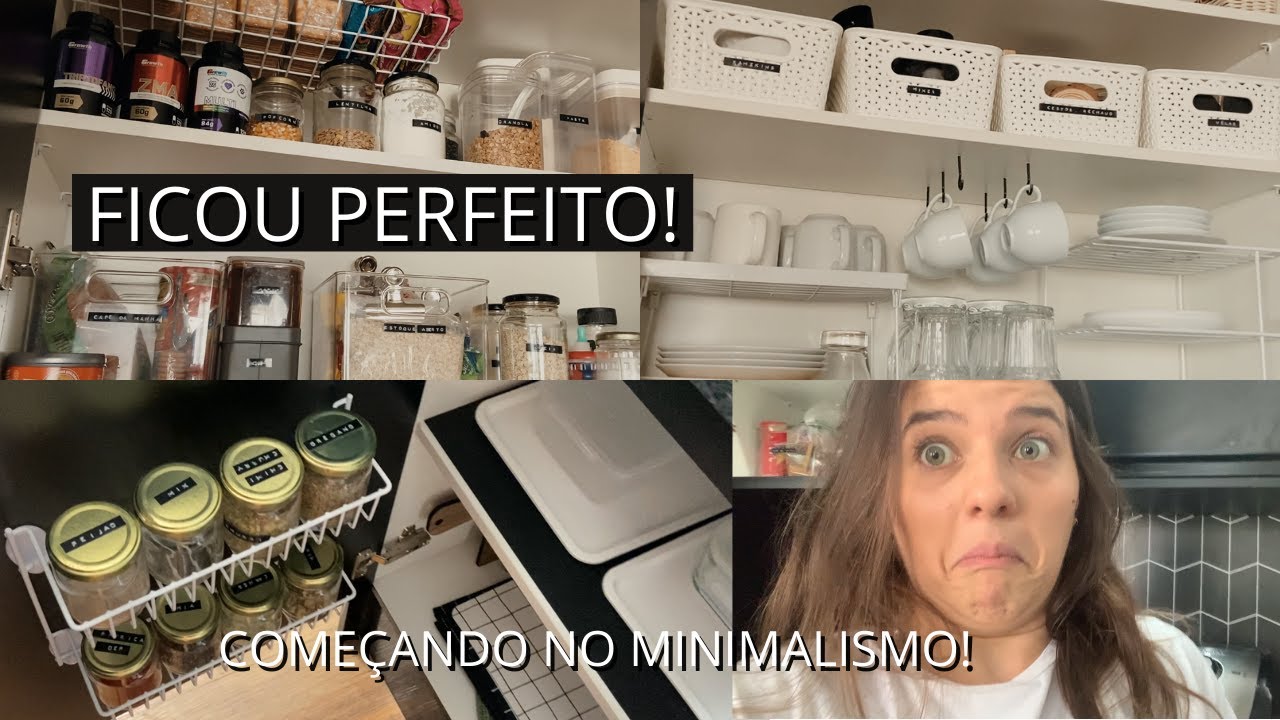 DESTRALHE E ORGANIZAÇÃO DOS ARMÁRIOS DA COZINHA  - Minimalismo na prática - Organizadores e dicas!