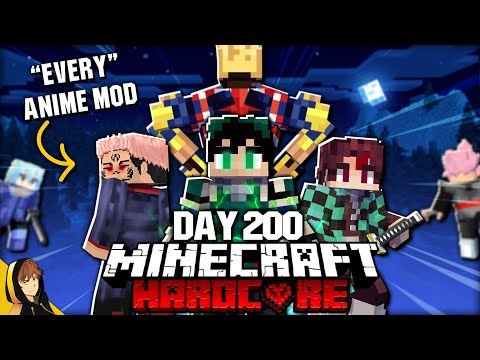 I Survived 200 Days with EVERY Anime Mod in Minecraft... Here's What Happened!