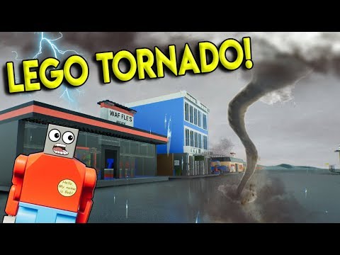 LEGO TORNADO DESTROYS LEGO CITY! - Brick Rigs Gameplay Challenge & Creations - Lego Destruction
