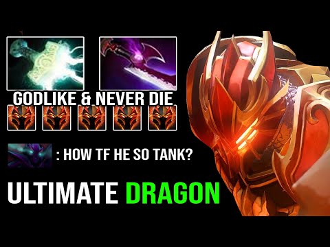 DRAGON KNIGHT MID IS BACK Max Speed 1st ITEM Silver Edge 1v5 Tank with Godlike & Never Die DotA 2