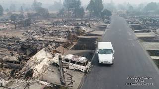 U.S.P.S Postman Delivers Mail Santa Rosa Fires Drone Video Douglas Thron October 10, 2017 California