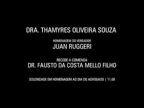 VER. JUAN RUGGERI HOMENAGEIA DRA. THAMYRES OLIVEIRA SOUZA