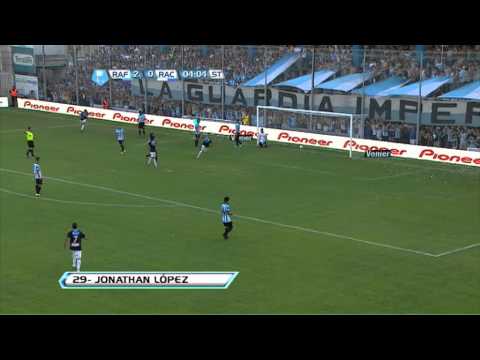 Gol de López. Rafaela 3 - Racing 0. Fecha 1. Torneo Final 2013. Fútbol Para Todos.