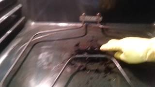 Oven Cleaning Hacks - test for scratching just in case