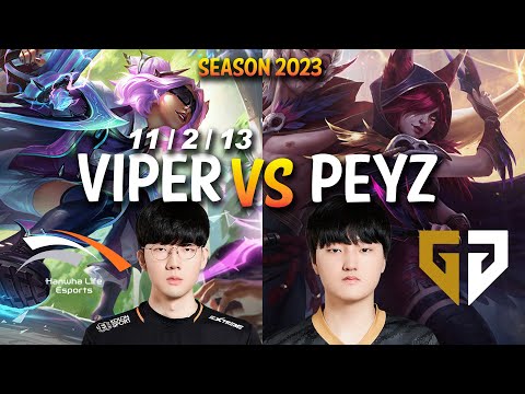 HLE Viper vs GEN Peyz - Viper ZERI vs Peyz XAYAH ADC - Patch 13.15 KR Ranked