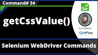 getCssValue() Command - Selenium WebDriver