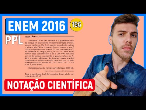 🛑156 Enem 2016 PPL - NOTAÇÃO CIENTÍFICA - A volemia (V) de um indivíduo é a quantidade total de