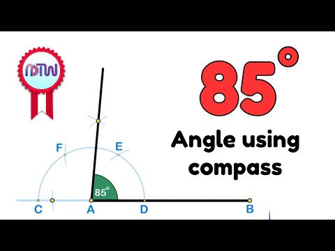 How to construct an 85-degree angle using a compass