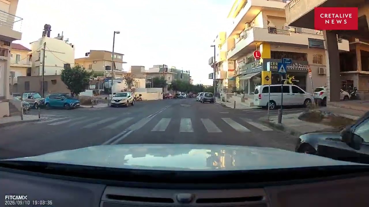 Επικίνδυνη προσπέραση στην Ούλαφ Πάλμε στο Ηράκλειο - Τελευταία στιγμή αποφεύχθηκε η σύγκρουση