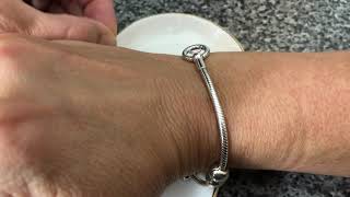 Pandora T-Bar Bracelet Heart Charm Styling