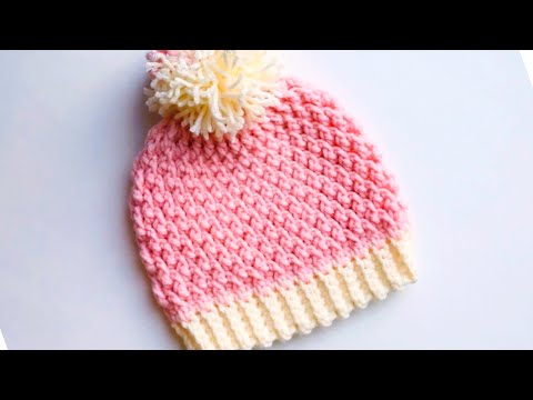 Crochet baby hat 6 to 9 months Alpine Crochet Stitch How to crochet hats for ALL SIZES