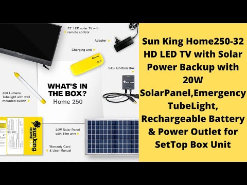 Sun King Home250-32 HD LED TV with Solar Power Backup with 20W SolarPanel,