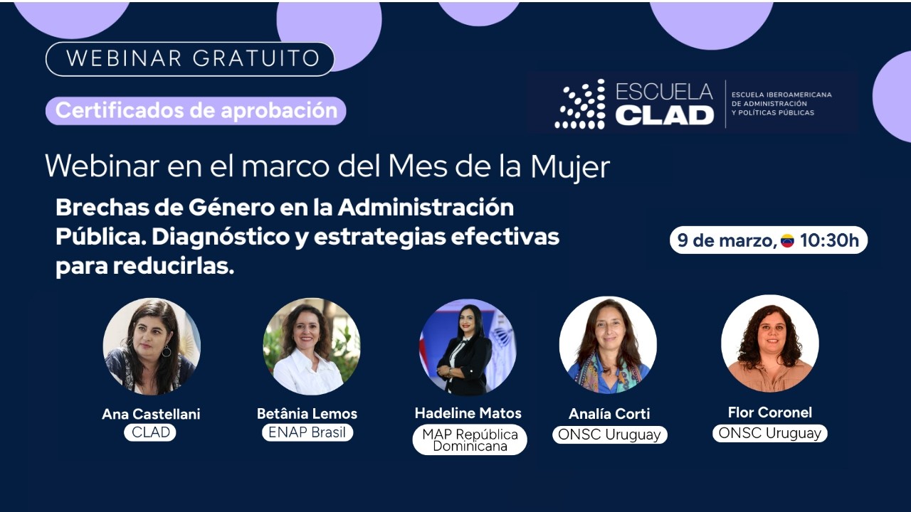 Webinar Internacional en el Marco del Mes de la Mujer: "Brechas de Género en la AP"