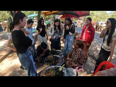 Amazing! Popular Cambodian Countryside Street Food Market Tour @ Oudong Resort