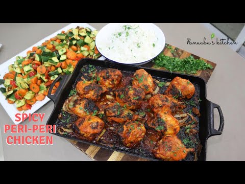 Peri - Peri Chicken with Rice & Roasted Vegetables Recipe - spicy chicken and rice bowl dinner ideas