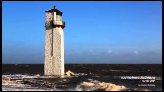 preview picture of video 'Southerness Lighthouse with stormy seas short film clip - 2nd Feb 2014'