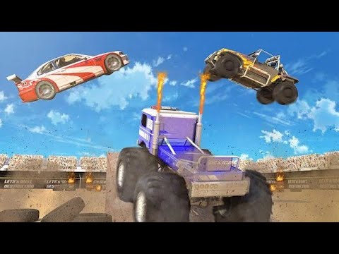Realistic US police monster trucks Damolitison Derby Car #games #mobile_games #GamePlay