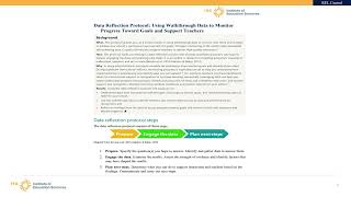 Data Reflection Protocol Overview for District Leadership