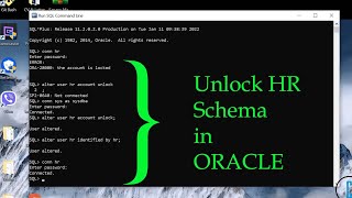 Unlock Oracle Sample HR Schema Account