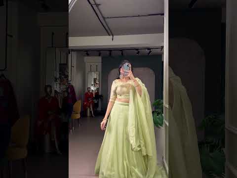 Pista Allen Crush Stitched Lehenga Choli Set with Sequins & Beads Work Blouse and Designer Lace Dupatta – Ready to Wear