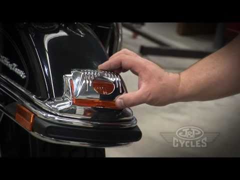 Kuryakyn Zombie and Flame Front Fender Lens Grill Emblem Installation by J&P Cycles