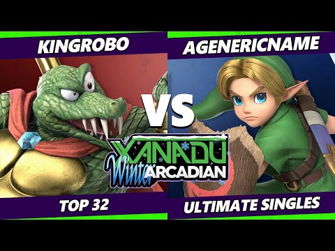 Xanadu Winter Arcadian Top 32 - KingRoBo (K Rool) Vs AGenericName (Young Link) Smash Ultimate - SSBU