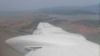 preview picture of video 'Air Koryo Tupolev Tu-134-B3 P-814 Landing at Pyongyang, North Korea - Window View'