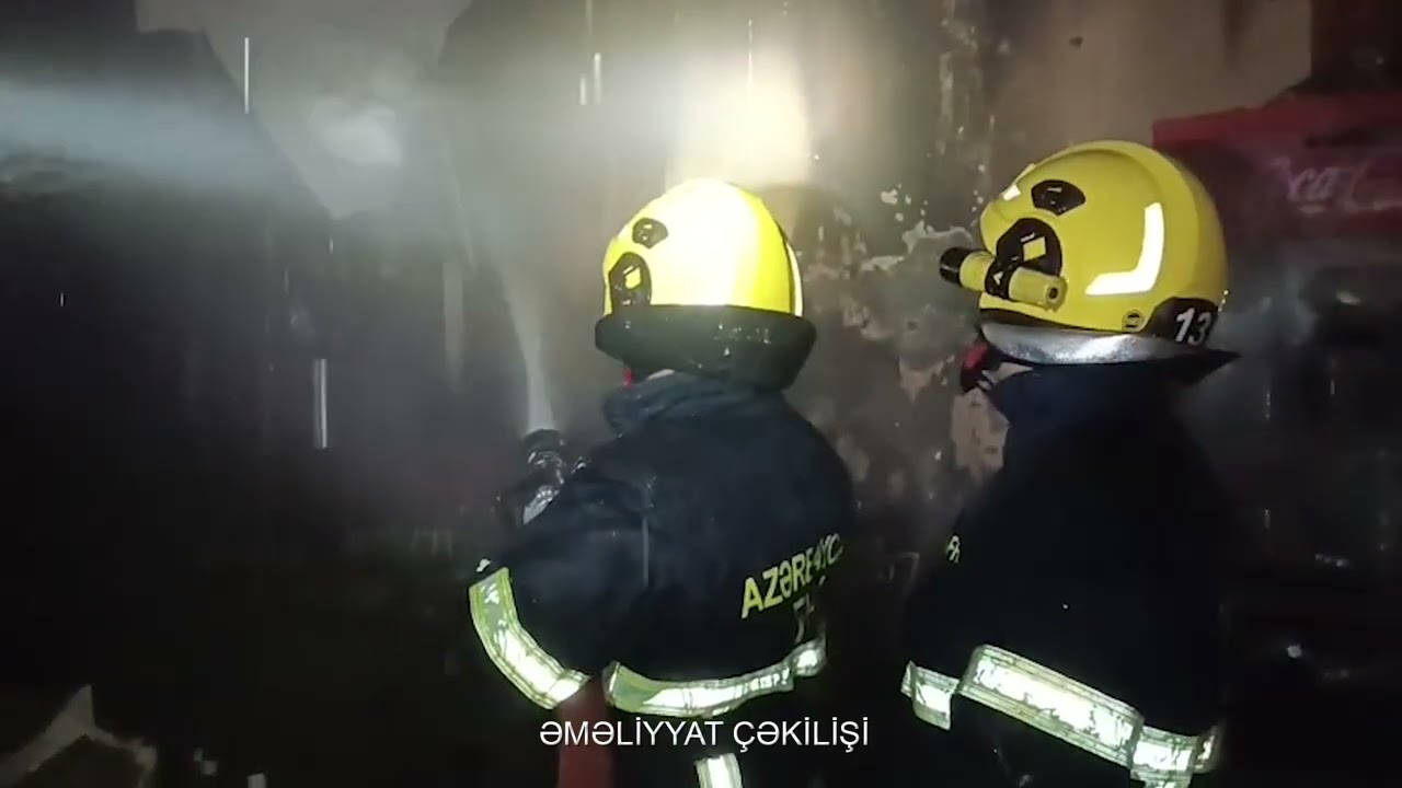 Bakıda restoranda yanğın olub VİDEO