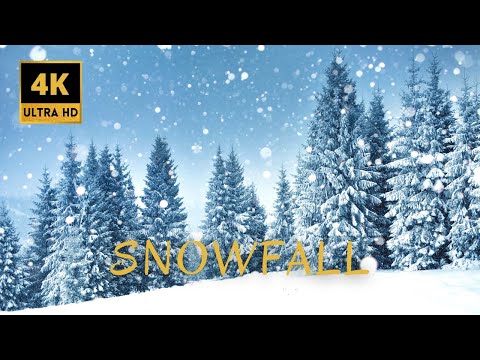🌨☃️❄️ SNOWFALL, BEAUTIFUL RELAXING HEAVY SNOWFALL WITH CALMING PIANO MUSIC 4K ULTRA HD