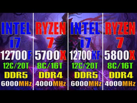 INTEL i7 12700F vs RYZEN 7 5700X vs INTEL i7 12700KF vs RYZEN 7 5800X | PC GAMES BENCHMARK TEST ||