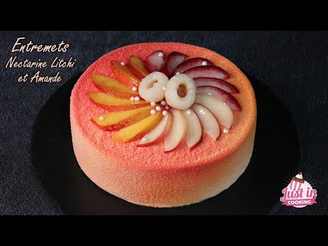 Nectarine Entremet with Lychee Mousse
