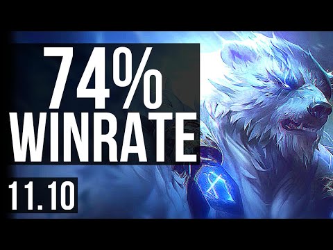 VOLIBEAR vs UDYR (JUNGLE) | 74% winrate, 3/1/7 | EUW Master | v11.10