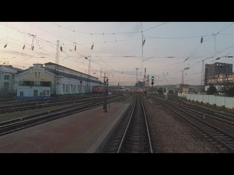 Cab View Train Russia: Krasnoyarsk - Kacha. Summer in Siberia
