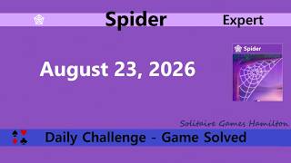 Microsoft Solitaire Collection | Spider Expert - August 23, 2026 | Daily Challenges
