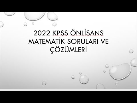 2022 KPSS ÖNLİSANS MATEMATİK SORULARI ÇÖZÜMLERİ