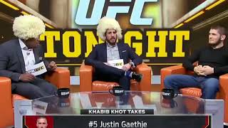 Khabib Nurmagomedov describing UFC fighters with 1 word