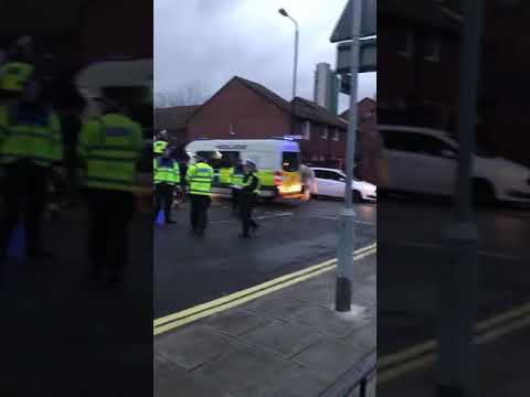 Everton fans clash with millwall supporters