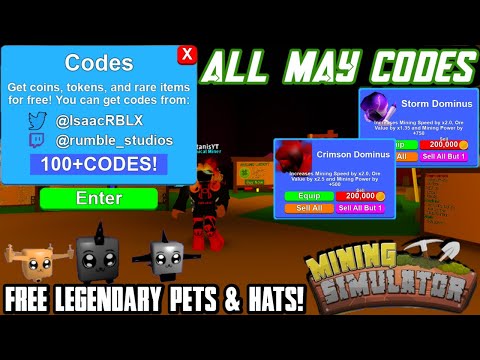 Mining Simulator:CODES MAY 2020! (ALL LEGENDARY CODES!) |Roblox