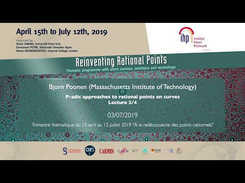 p-adic approaches to rational points on curves - Poonen - Lecture 2/4 - CEB T2 2019