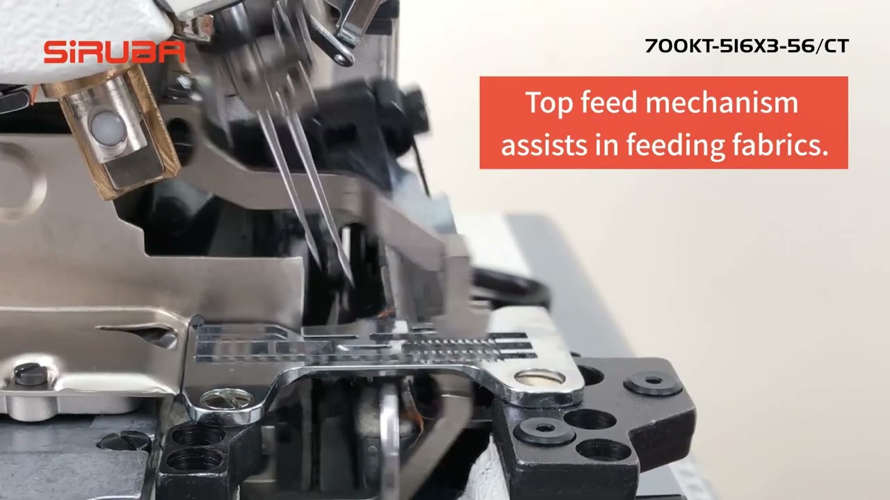 High Speed Top Feed Overlock Sewing Machine for Extra Heavy Material《SiRUBA 700KT 516X3 56 CT》 1