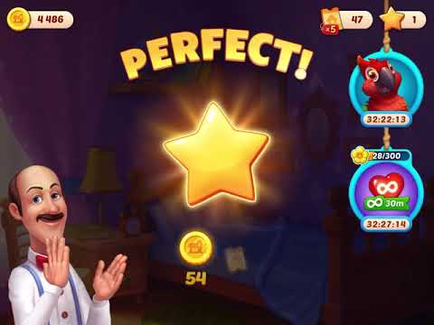 Homescapes Level 4077 With No Boosters - Bonus Scene With Austin